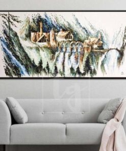 Castle Abstract Oil Artwork Original Castle Paintings On Canvas | ELFEN LIED