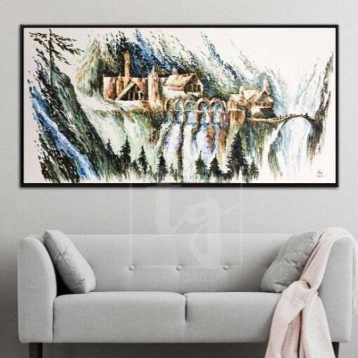 Buy Castle Abstract Oil Artwork Original Castle Paintings On Canvas | ELFEN LIED online shopping cheap