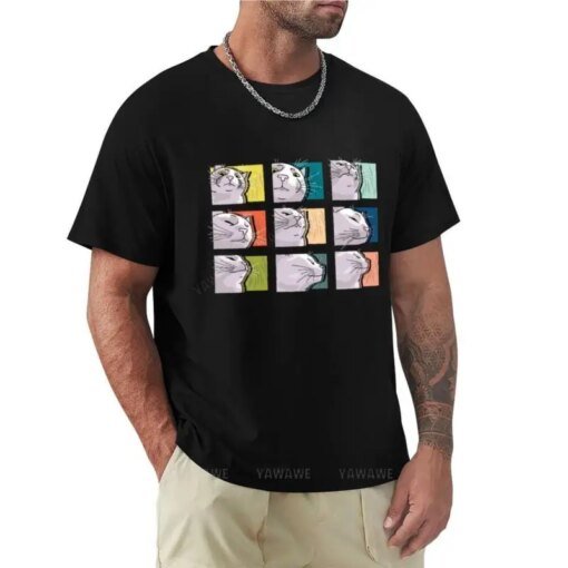 Buy Cat Vibing Meme / CatJAM - Cat Vibing to Music (Color) T-Shirt t-shirt anime clothes Short sleeve tee men online shopping cheap
