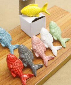 Children Drawer Knobs Fish Shape Ceramic Handles for Kids Room Kitchen Cabinet Handles Cupboard Knobs Furniture Hardware