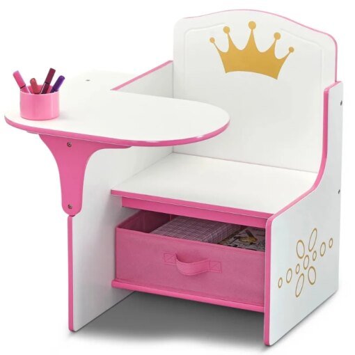 Buy Children Princess Crown Task Chair Desk with Storage Bin online shopping cheap