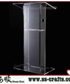 Clear 12mm Thickness Low Floor Acrylic Church Podium Stand,Cheap Pulpit,Acrylic Lectern plexiglass