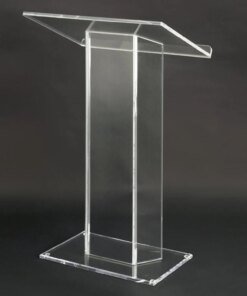 Clear Acrylic Podium, Large Top with Lip, 28″ x 48″, 0.5″ Thick Panels (LECTCVM)