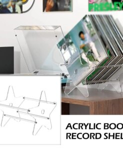 Clear Vinyl Record Storage Holder Record Display Stand For Albums Record Shelf Display For Desktop Pictures Books