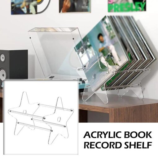 Buy Clear Vinyl Record Storage Holder Record Display Stand For Albums Record Shelf Display For Desktop Pictures Books online shopping cheap