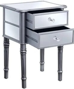 Coast Mayfair End Table, Silver / Mirror