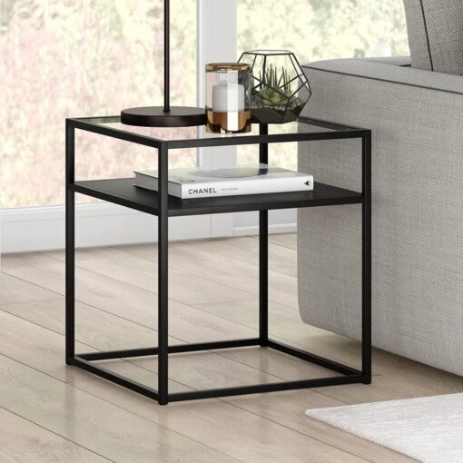 Buy Coffee Tables Free Shipping Side Table Ada 20'' Wide Square Side Table in Blackened Bronze Furniture Living Room Home online shopping cheap
