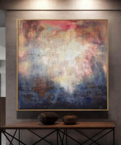 Colorful Abstract Painting Navy Blue Painting Beige Painting White Wall Art Original Artwork Painting Art On Canvas | ALLURING ABYSS