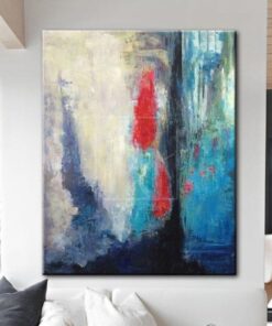Colorful Abstract Painting in Blue, Red and Beige | FLUTTER