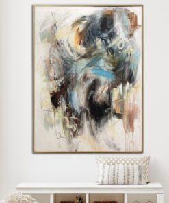 Colorful Oil Painting Canvas Original Large Wall Art Abstract Oil Artwork Colorful Hand Painted Modern Art Painting | WALK BY THE LAKE
