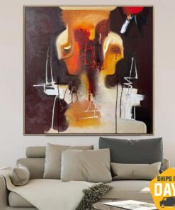 Colorful Paintings On Canvas Creative Wall Art Abstract Textured Oil Painting for Office Decor | DISCUSSION 35.4"x39.4"