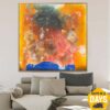 Buy Colorful Spots Painting On Canvas Large Abstract Washed out Colors Creative Textured Painting Wall Art for Living Room Decor | AMNESIA 50"x50" online shopping cheap