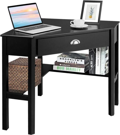 Buy Corner Desk with One Drawer and One Storage Shelf