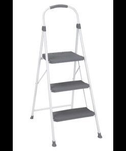 Cosco 3 Step Premium Folding Stool, White Gray ladder for home ladder