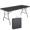 Buy Cosco 6 Foot Camping Outdoor Table Black Centerfold Suitcase Portable Folding Table online shopping cheap