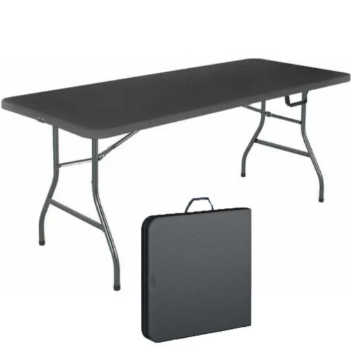 Buy Cosco 6 Foot Camping Outdoor Table Black Centerfold Suitcase Portable Folding Table online shopping cheap