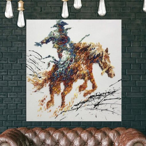 Buy Cowboy Oil Painting Large Cowboy Abstract Painting Abstract Modern Art  | UNBRIDLED SOUL online shopping cheap