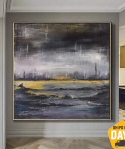 Creative Abstract Painting Large Abstract Painting Texture Painting Modern Art | THUNDEROUS MOOD 40"x40"