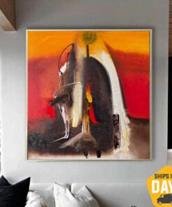 Creative Colorful Paintings On Canvas Abstract Minimalist Wall Art Original Artwork for Room Decor | EXTINCTION 35.4"x39.4"
