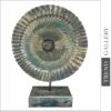 Buy Creative Round Wood Table Figurine Gray and Green Original Desktop Art for Room Decor | SHIELD OF DIONYSUS 18.9"x14.5" online shopping cheap