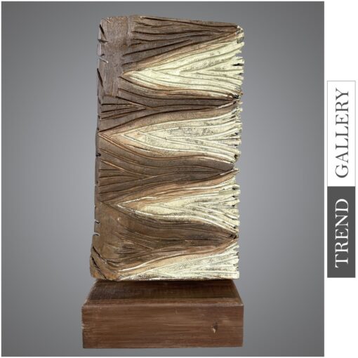 Buy Creative Vertical Wood Table Figurine Brown and Yellow Original Table Figurine for Room Decor | CLUSTER 15.8"x7.5" online shopping cheap