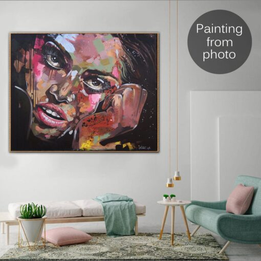 Buy Custom Paintings from Photo Abstract Face Oil Painting Original Figurative Art Modern Hand Painted Art Wall Decor | PAINTING FROM PHOTO #20 online shopping cheap