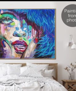 Custom Paintings from Photo Original Abstract Face Figurative Art Modern Textured Hand Painted Art Wall Decor | PAINTING FROM PHOTO #19