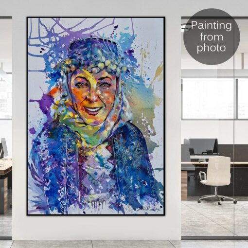 Buy Custom Portrait Paintings From Photo Abstract Colorful Woman Oil Painting Figurative Handmade Art Wall Decor | PAINTING FROM PHOTO #13 online shopping cheap