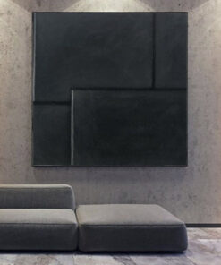 Dark Geometric Abstract Painting Canvas Black Canvas Wall Art Modern Painting Original Large Wall Decor Living Room Oversize Oil Painting | GEOMETRIC DARKNESS