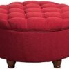 Buy Decor | Upholstered Tufted Round Storage Ottoman | 28u201D Cocktail Ottoman with Storage for Living Room & Bedroom