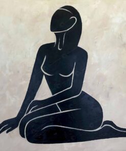 Digital Abstract Figurative Painting Digital Download Modern Black And White Painting Female Shiluette Wall Art Digital File | DIGITAL FILE #68