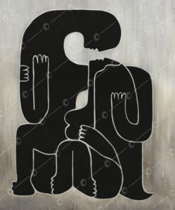 Digital Abstract Painting Digital Download Living Room Wall Decor Modern Black And White Painting Love Couple Romantic Painting Digital File | DIGITAL FILE #23