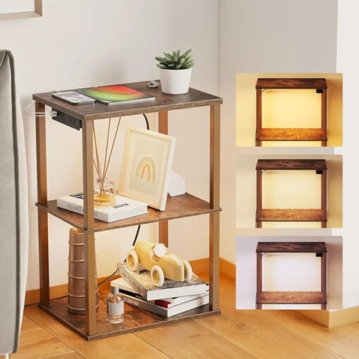 Buy Dimmable LED End Table with Charging Station