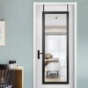 Buy Door Mirror Full Length 51"x18" Over The Door Rectangle Sleek Black Frame Space Saving Floor Mirror Dressing Hanging Wal online shopping cheap