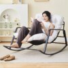 Buy Double Rocking Chair Adult Rocking Chair Courtyard Rattan Chair Elderly Snap Chair Home Rattan Rocking Chair Lazy Bone Chair online shopping cheap