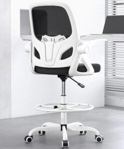 Drafting Chair Tall Office Chair for Standing Desk, Adjustable Tall Desk Chair with Footrest Ring and Lumbar Support