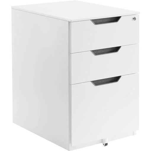 Buy Drawer Cabinet White 3 Drawer Mobile File Cabinet With Lock Office Accessories Free Shipping Chest of Drawers With Wheels Filing online shopping cheap