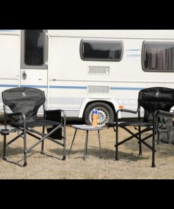 EVER ADVANCED Lightweight Folding Directors Chairs Outdoor, Aluminum Camping Chair with Side Table and Storage Pouch, Heavy Dut