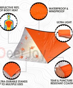 Emergency Tent Shelter Survival Tent 2 Person Ultra Lightweight Life Tent Water and Windproof Tube Tent Camping Hiking Resistant