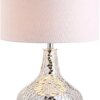 Buy Emilia 26" Mirrored Mosaic LED Contemporary Glam Bedside Desk Nightstand Lamp for Bedroom Living Room Office College Bookca online shopping cheap