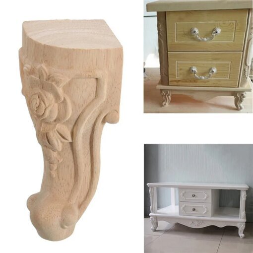 Buy European Style Solid Wood Carved Furniture Foot Legs TV Cabinet Seat Feets Vintage Home Decor Decoration Accessories online shopping cheap