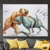 Buy Extra Large Abstract Art Bull Painting Large Painting Animal Painting Framed Painting Bear Painting Modern Wall Art | UNSTABLE MARKET 34"x46" online shopping cheap