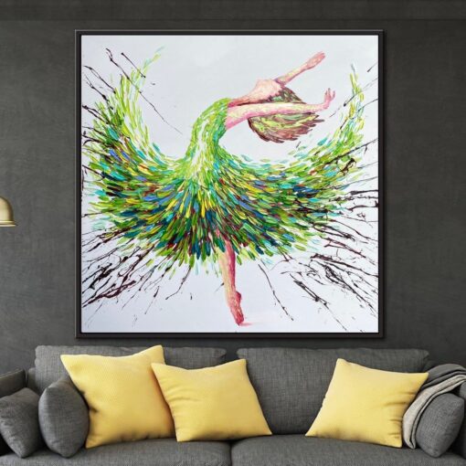 Buy Extra Large Abstract Ballerina Painting Framed Wall Art Dancing Girl Oil Painting Modern Painting Impasto Painting | BALLERINA GWEN online shopping cheap