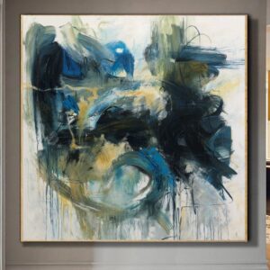 Extra Large Abstract Bullfight Paintings On Canvas Yellow Corrida Wall Art Modern Wall Decor | MOUNTAINSCAPE