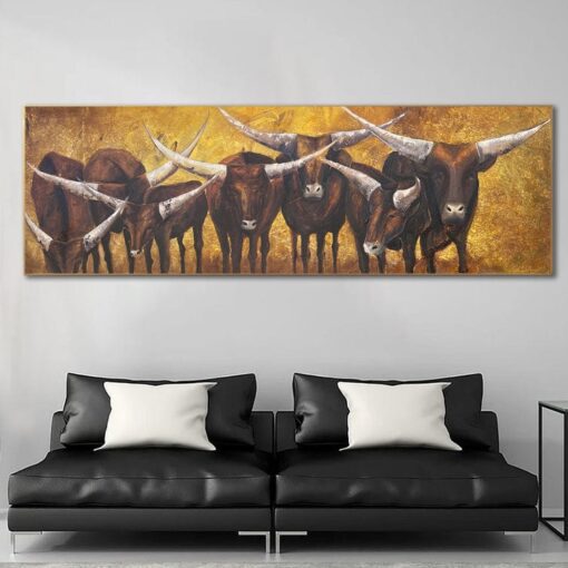 Buy Extra Large Abstract Bulls Paintings On Canvas Original Animals Painting Contemporary Wall Art Modern Oil Acrylic Painting | UNSTOPPABLE FLOCK online shopping cheap