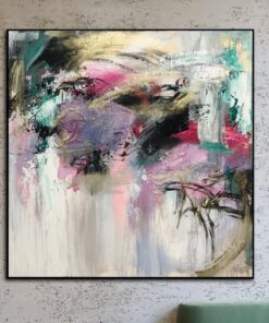 Extra Large Abstract Colorful Acrylic Painting On Canvas Beige Fine Art Modern Oil Painting Handmade Wall Art | BRIGHT MORNING