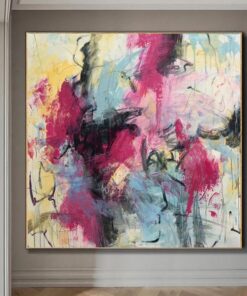 Extra Large Abstract Colorful Paintings On Canvas Abstract Pink Modern Oil Painting Unique Abstract Fine Art | PINK FIRE