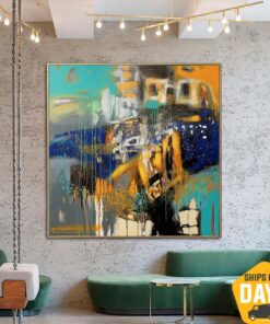 Extra Large Abstract Colorful Paintings On Canvas Modern Oil Painting Vivid Art Textured Painting | GLARING 47.24"x47.24"