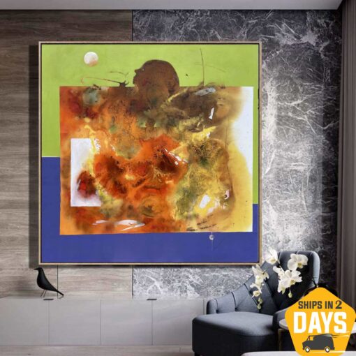 Buy Extra Large Abstract Colorful Paintings On Canvas Textured Hand Painted Art Unique Painting Wall Art | ASTRAY 60"x60" online shopping cheap