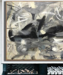 Extra Large Abstract Grey Paintings On Canvas Fine Art Acrylic Wall Art Nursery Wall Decor | MEMOIR DIARY
